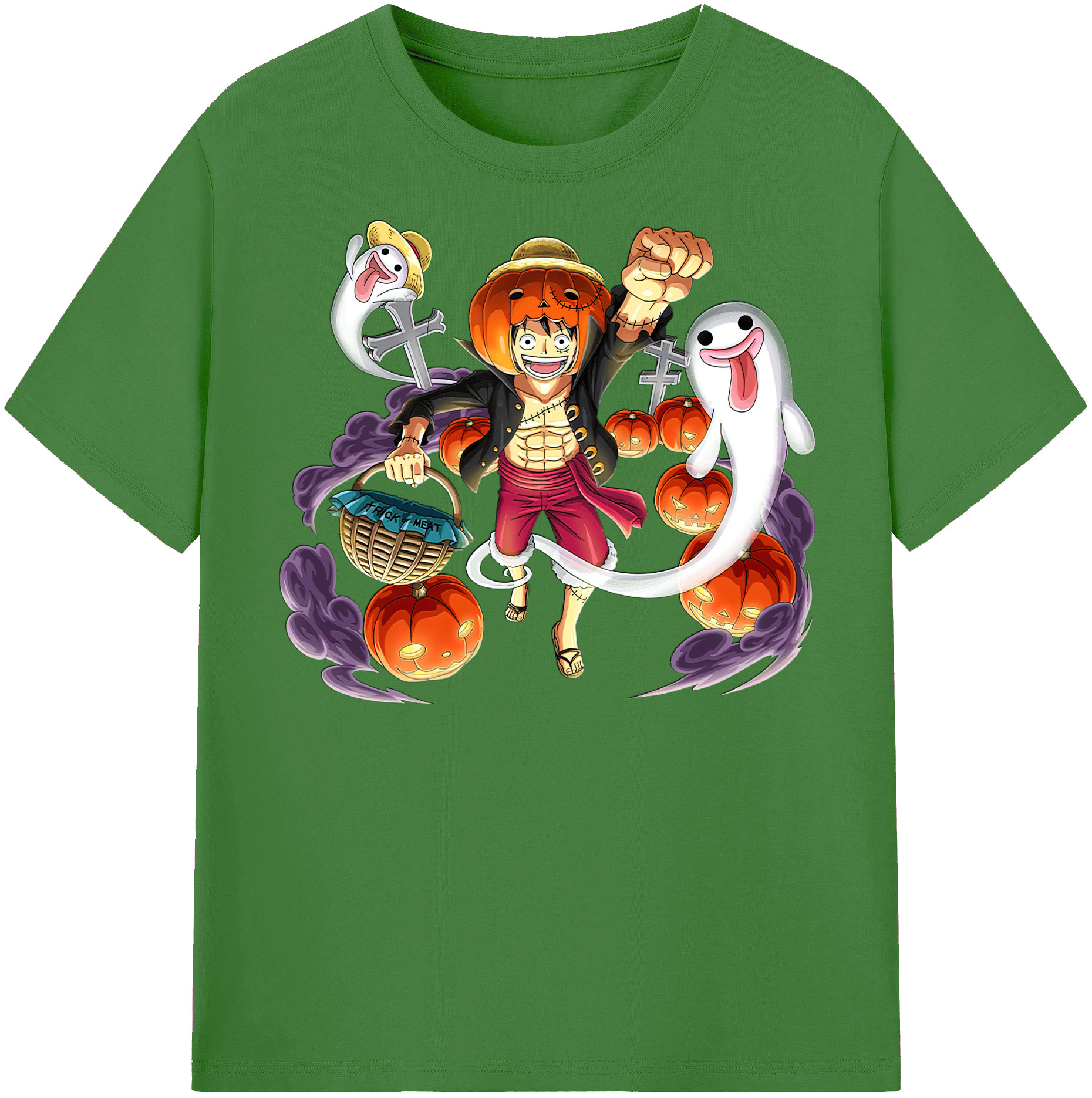 ワンピース モンキー・D・ルフィ ONE PIECE Monkey D. Luffy レディースカジュアルプリントTシャツ（綿100％）